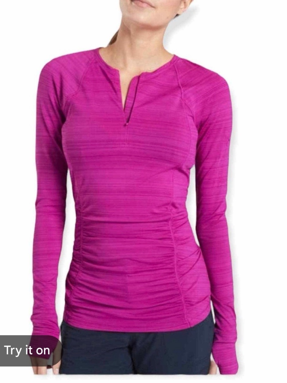 Athleta Pacifica UPF 50 Pink 1/2 Zip Long Sleeve Pullover Workout Swim Top Sz Sm